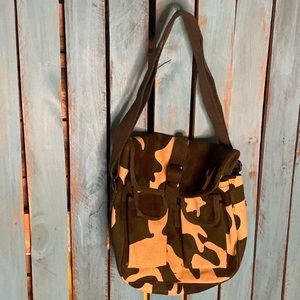 Rothco camouflage canvas messenger bag with flap 12”x12”x4.5”